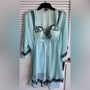 Seductivewear by Cinema Etoile 3 Piece Chemise Set in Light Blue